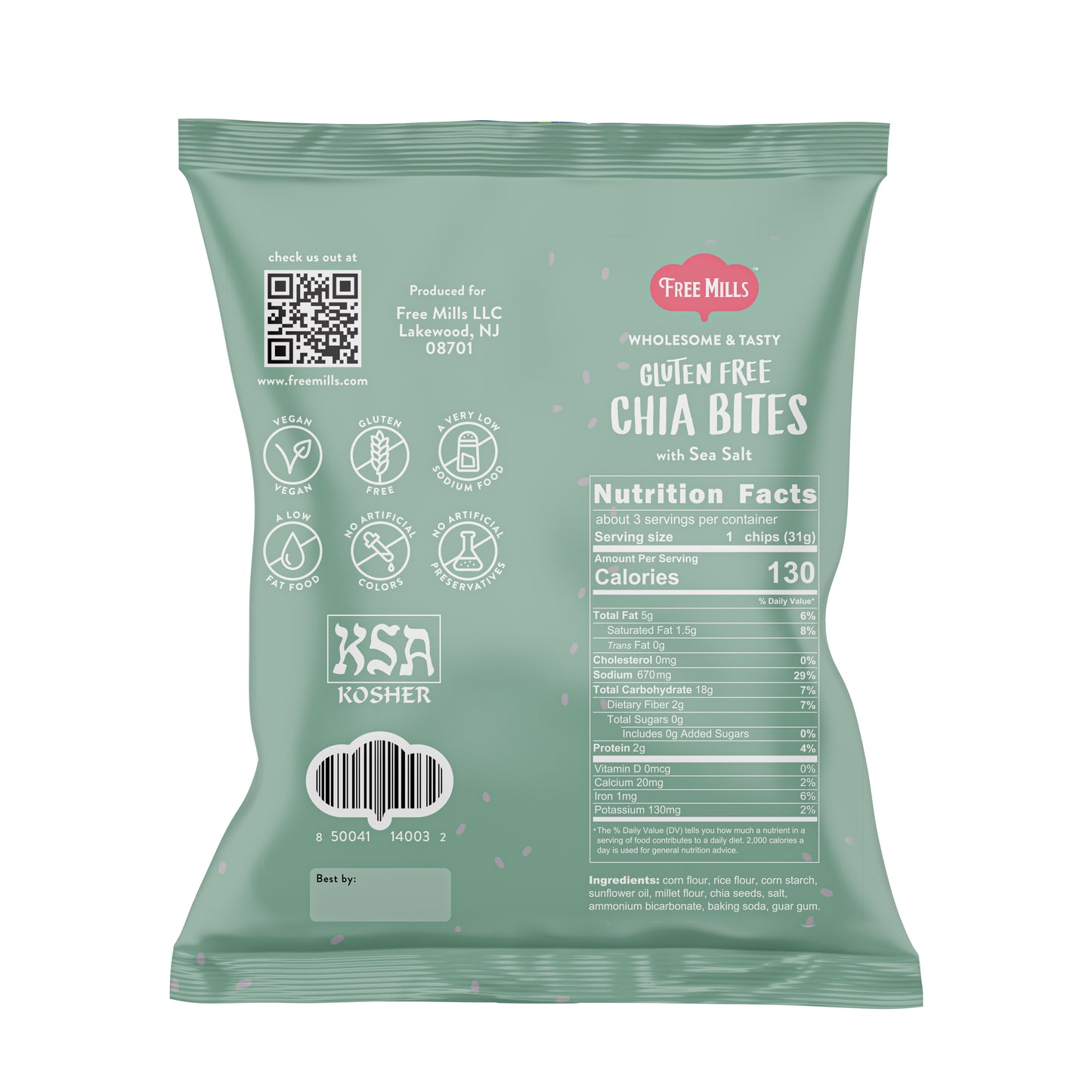 FREATS Gluten Free Chia Bites with Sea Salt